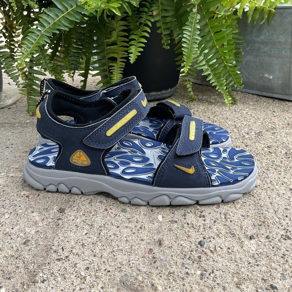 Nike ACG Hiking Outdoor Sandals 305375-401 Blue Black Yellow Running Men's Sz 7